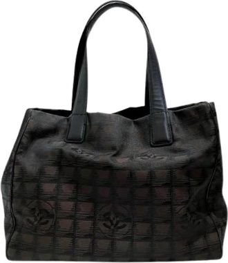Chanel Pre-owned New Travel Line Nylon Leather Tote Bag - Dames - Vintage Shopper - Bruin - ONE Size - Nylon - Vintage