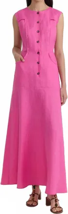 Saloni Sierra Maxi Dress In Carmine Rose