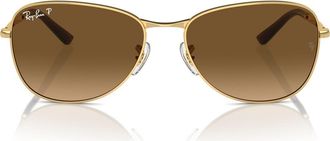 Ray-Ban 56mm Polarized Pilot Sunglasses in Gold/Brown Grad at Nordstrom