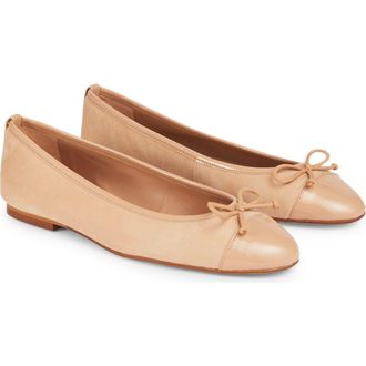 L.k. Bennett Kara Cap Toe Ballet Flat in Almond at Nordstrom Rack, Size 9Us / 39Eu