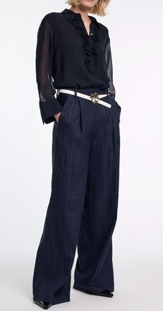 Dorothee Schumacher Sheer Dreams Blouse In Navy