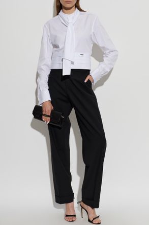 Dsquared2 Shirt With A Tie-neck, Womens, White