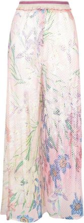 PatBo Iris mesh-panel trousers - women - Polyester/Elastane - L - Multicolour