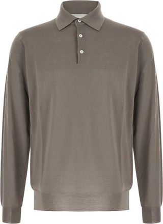 Lardini Klassiek Poloshirt voor Mannen - Heren - Polos - Beige - XL - Wol - Tops