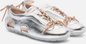 Simone Rocha Cutout metallic leather sneakers