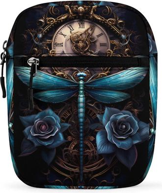 Generic Vintage Clock Dragonfly Crossbody Bag Adjustable Satchel Cute Shoulder Bag Lightweight Sling Bags