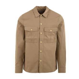 Paul Smith Casual Katoenen Overshirt - Heren - Casual Overhemden - Beige - M - Katoen - Overhemden