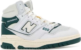 New Balance Mens Two-Tone Leather 650 Sneakers Whitepetrol