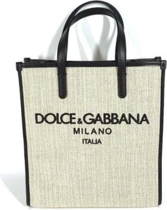 Dolce & Gabbana Pre-owned Tote Bags, female, Beige, Size: ONE SIZE Pre-owned Canvas handbags