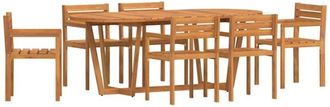 vidaXL 7 Piece Garden Dining Set Solid Wood Acacia vidaXL