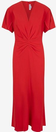 Victoria Beckham Midikleid aus Cr&ecirc;pe Gathered V-Neck