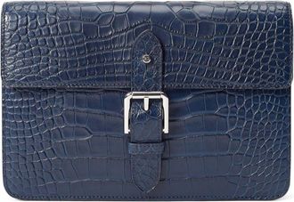 Ralph Lauren Purple Label crocodile-embossed briefcase - Blue