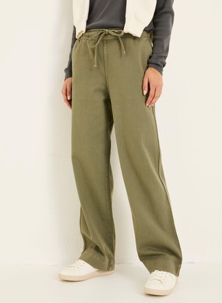 Fat Face FatFace Ashby Khaki Green Wide Leg Trousers