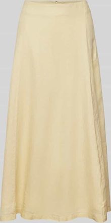 Jake*s Leinenrock mit feinem Strukturmuster in Hellgelb, Gr&ouml;&szlig;e 34