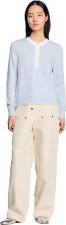Sandro Wool and cashmere sweater in Sky Blue at Nordstrom, Size X-Large