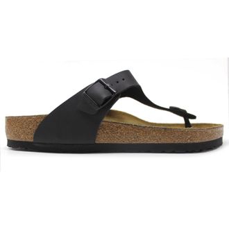 Birkenstock Gizeh BS Birko-Flor Unisex Toe Post Sandals - Black Black - Size:UK 11.5