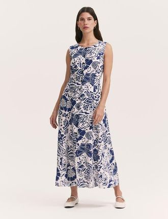 Finery Aimee Floral Midi Dress in Navy Flower at Nordstrom, Size 12