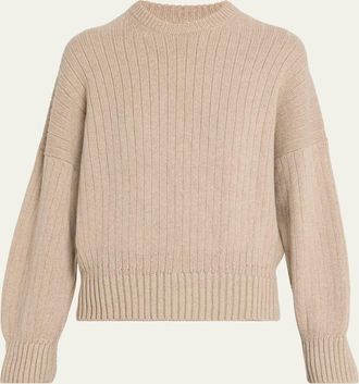 Khaite Lennox Cashmere Rib Crewneck Sweater