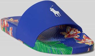 Polo Ralph Lauren Badeschuhe mit Allover-Muster auf der Sohle in Royal, Gr&ouml;&szlig;e 45