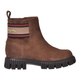 Baldinini Ankle Boots, female, Brown, 6 1/2 UK, Taupe suede leather ankle boots with branded elastic