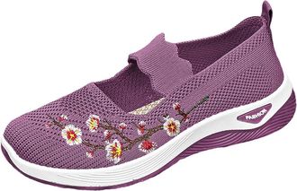 Generic Womens Orthopedic Soft Shoes Mesh Breathable Comfortable Soft Lightweight Trainers Summer Slip On Walking Arch Support Casual Wedge Shoes Ladies Boho 