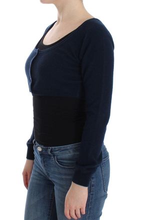 Ermanno Scervino Womens Cashmere-Wool Blend Cardigan Blue