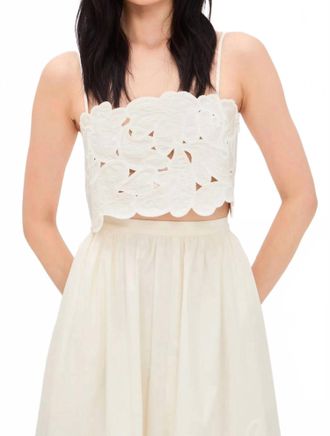 Cinq &agrave; Sept Paisley Bloom Caterina Top In Cream