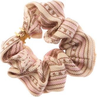 Celine Celine Striped Triomphe Scrunchie