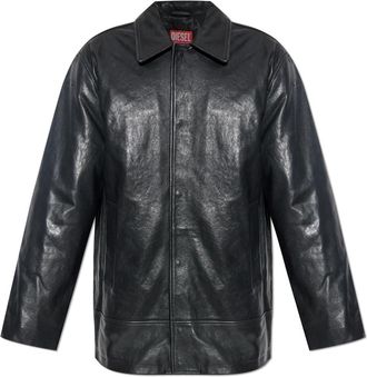 Diesel Leren jas L-Jess - Heren - Zomerjassen - Zwart - S - Leer - Jassen