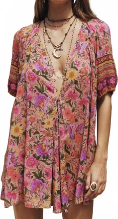SPELL Womens Swan Lake Mini Dress In Pink Multi