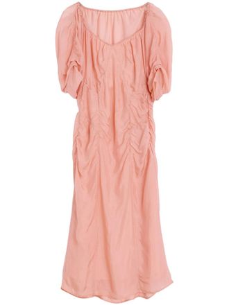 Christophe Lemaire chiffon midi dress - women - Fabric - 34 - Pink