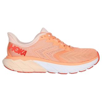 Hoka One One Hoka Arahi 5 Textile Womens Lace Up Trainers - Cantaloupe Silver Peony - Size:UK 6.5