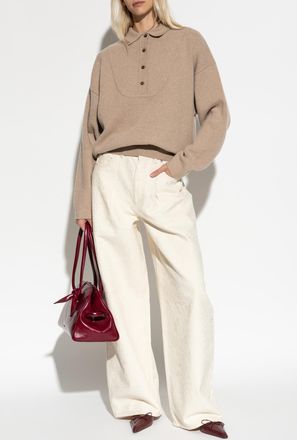 Jacquemus Ovalo Jeans, Womens, Cream