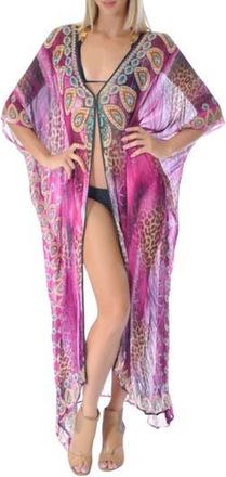 Ranee&rsquo;s Ombr&eacute; Mixed Print Longline Duster in Purple at Nordstrom Rack