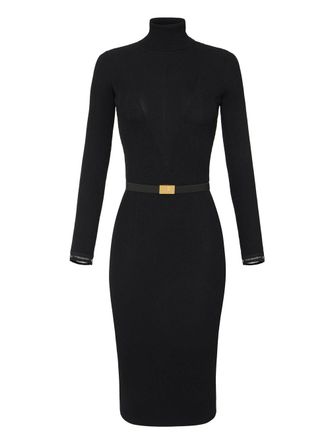Elisabetta Franchi Ribbed Knit Dress With Belt