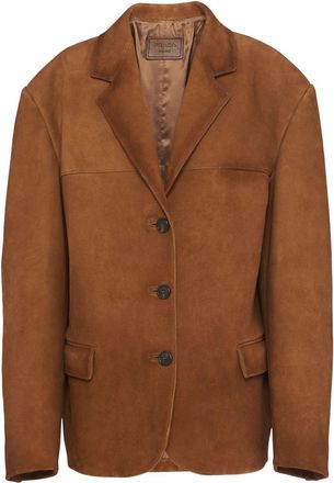 Prada Single-Breasted Suede Blazer - Womens - Suede