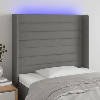 vidaXL Cabecero Con Led De Tela Gris Oscuro103x16x118/128 Cm Vidaxl