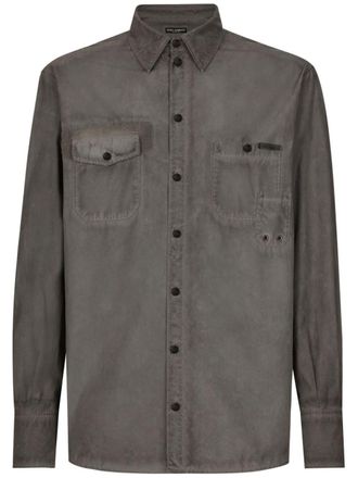 Dolce & Gabbana Overhemd met logopatch - Grijs