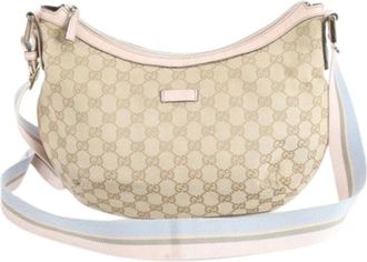 Gucci Pre-owned Cross Body Bags, female, Beige, Size: ONE SIZE Pre-owned Canvas Cross Body Bag
