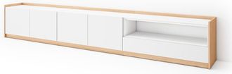Skraut Home Mueble tv efecto madera blanco y roble 310x37x50cm