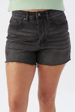O'Neill Kellerman Shorts Womens Black Denim 100% Cotton Raw Hem Retro JDM1019