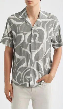 Reiss Hays Camp Shirt in Sage Green at Nordstrom, Size Xx-Large