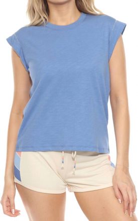PJ Salvage Sunrise Stripe Short Sleeve Lounge Tee In Indigo