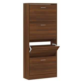 vidaXL Vidaxl - Mueble Zapatero Contrachapada Color Marr&oacute;n Roble 63x24x147 Cm