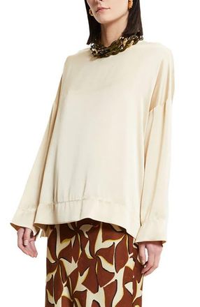 ottod'Ame Fluid Viscose Blouse in Ecru at Nordstrom, Size 44 It