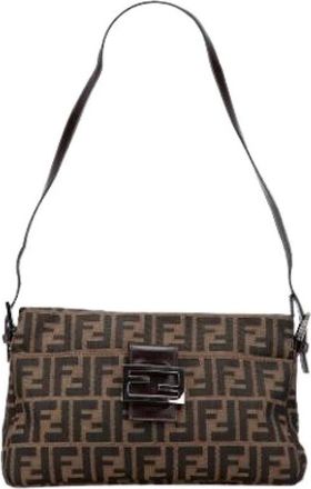 Fendi Pre-owned Shoulder Bags, female, Brown, Size: ONE SIZE Pre-owned Canvas fendi-bags