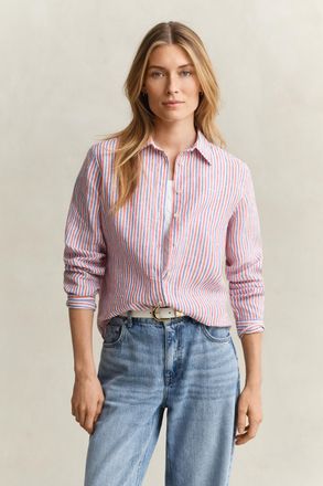GANT Women Regular Fit Striped Linen Shirt (46) MULTICOLOR