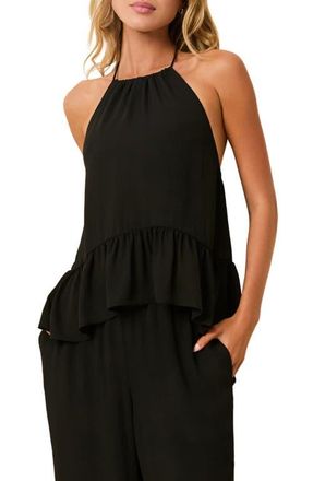Solid & Striped The Mia Halter Top in Noir at Nordstrom, Size X-Small