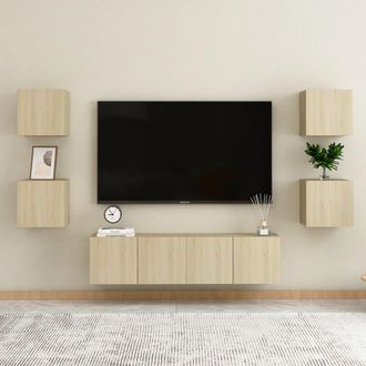 vidaXL Vidaxl - Juego De Muebles De Sal&oacute;n 6 Piezas Roble Sonoma