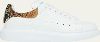 Alexander McQueen Snakeskin-Print Leather Oversized Low-Top Sneakers